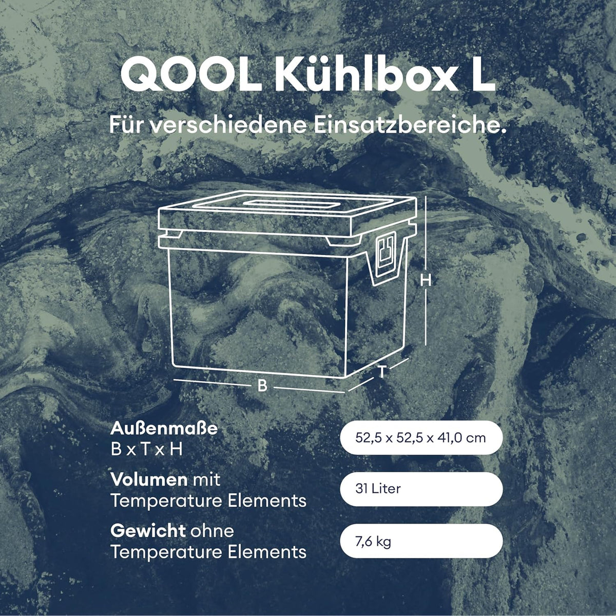 QOOL Lodówka podróżna 43 l, Made in Germany, zaawansowana technologia, bez prądu, samodzielna do 10 dni, do chłodzenia lub zamrażania