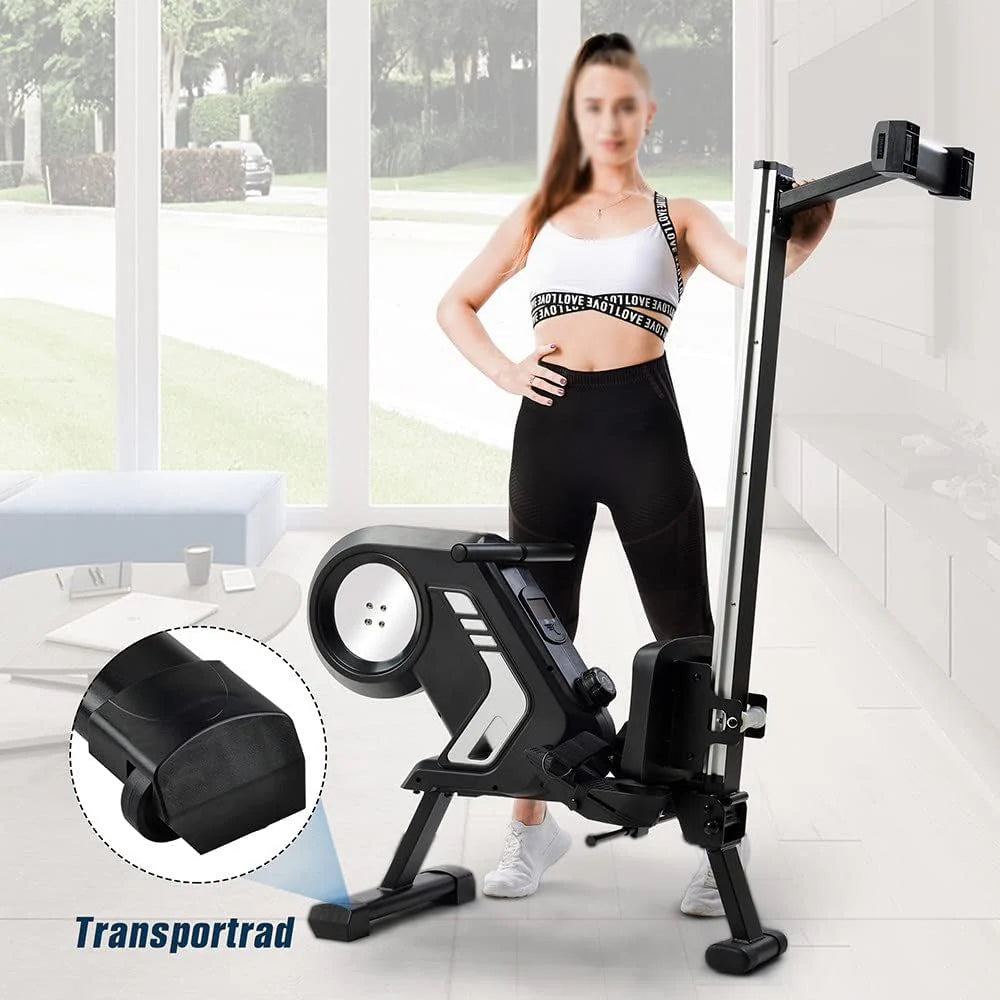 Wioślarz do domu, wioślarz składany, wioślarz z wyświetlaczem LCD, 8 stopni oporu, do fitnessu w domu wioślarz do treningu cardio, do 150kg.