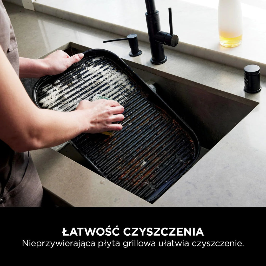 Ninja Woodfire Pro Connect XL Grill elektryczny, wędzarnia i frytkownica 7 w 1, sterowany za pomocą aplikacji, termometr cyfrowy z sondą, opalany pelletem drzewnym, wodoodporny, czarny, OG901EU