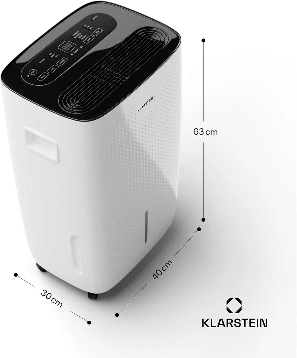 Klarstein Elektryczny osuszacz powietrza do 65 m2, inteligentny osuszacz powietrza do mieszkania, łazienki i piwnicy, cichy, elektryczny osuszacz powietrza z aplikacją WLAN IoT, suszarka budowlana o