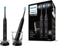 Philips Sonicare DiamondClean 9000, elektryczna szczoteczka soniczna z aplikacją, czujnik nacisku, szklanka do ładowania, kolor czarny i różowe złoto, podwójne opakowanie, model HX9914/57