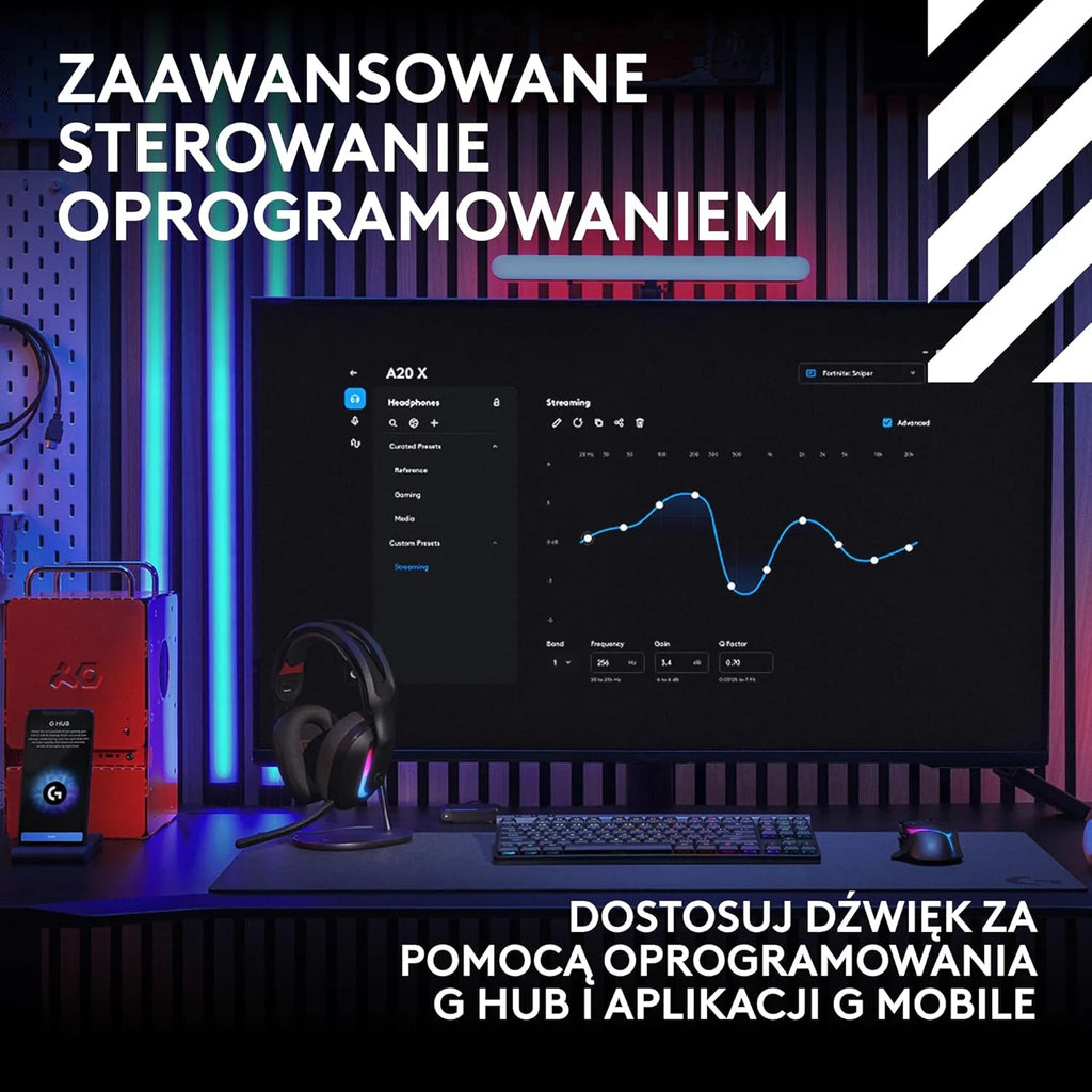 Logitech G Astro A50 X LIGHTSPEED, bezprzewodowy zestaw słuchawkowy do gier + podstawa, PRO-G GRAPHENE,PLAYSYNC na Xbox Series X|S, PS5, PC,Nintendo Switch/Switch 2, Bluetooth,HDMI 2.1 Passthru-Czarny