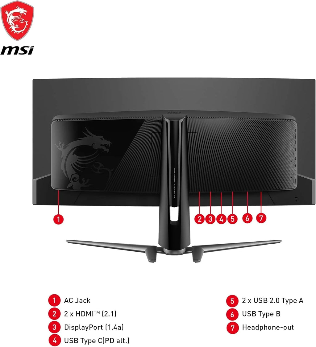MSI MAG 341CQP QD-OLED monitor komputerowy 86,4 cm (34) 3440 x 1440 px UltraWide Quad HD QDOLED Czarny