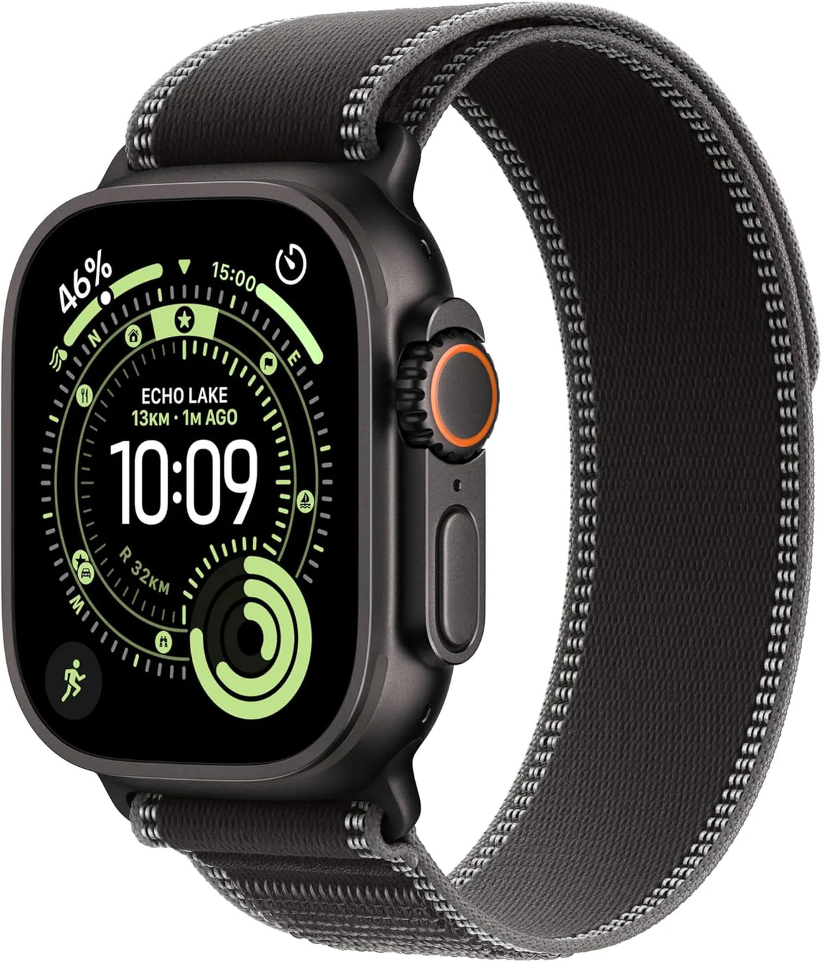 Apple Watch Ultra 3 GPS + Cellular 49 mm, najwyższej klasy zegarek do biegania i innych sportów z wytrzymałą kopertą z tytanu kolor czarny + Alpine Loop kolor czarny - M