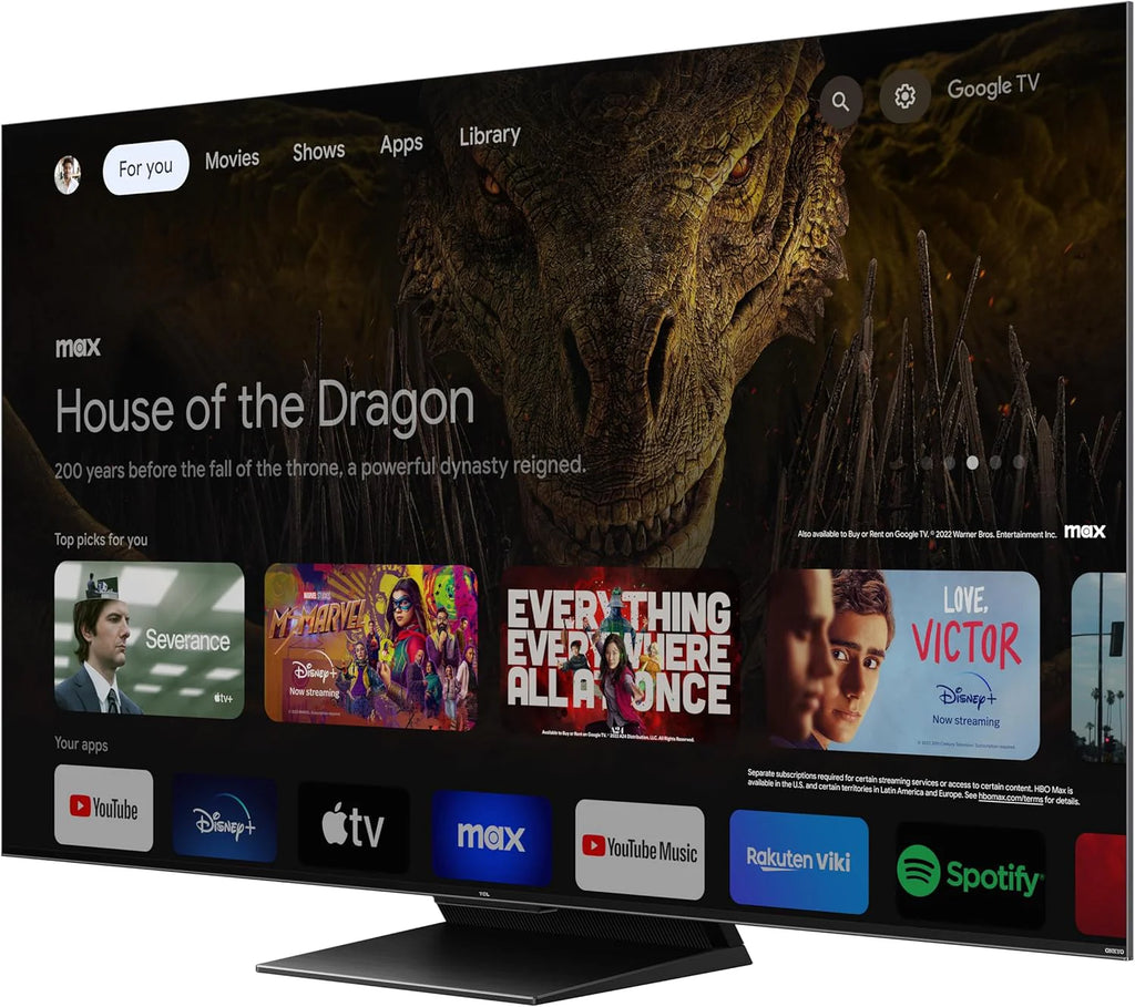 TCL 65V6C 65-calowy bezpośredni telewizor LED, 4K HDR TV, Smart TV Powered by Google (Dolby Audio, Motion Clarity, kompatybilny z Google Assistant & Alexa, 2025 nowy model)