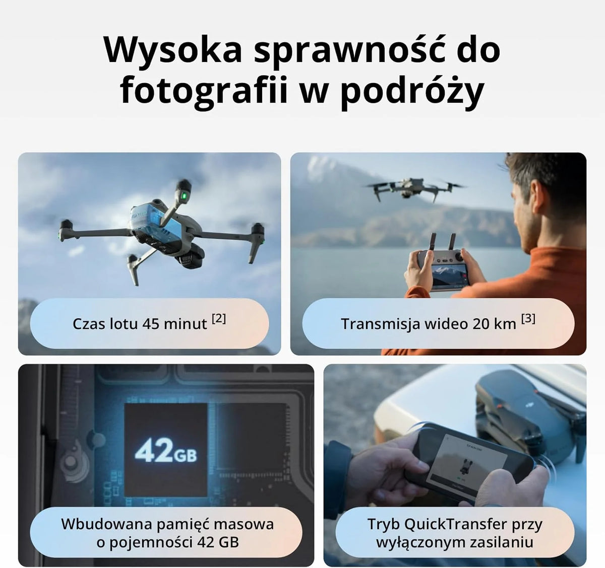 Pakiet DJI Air 3S Flight More (RC-N3), dron szerokokątny z 1 CMOS i telekamerą średnią, wideo 4K/60 kl./s HDR, wielokierunkowe wykrywanie przeszkód w nocnych scenach i 3 bateriami, aby latać więcej