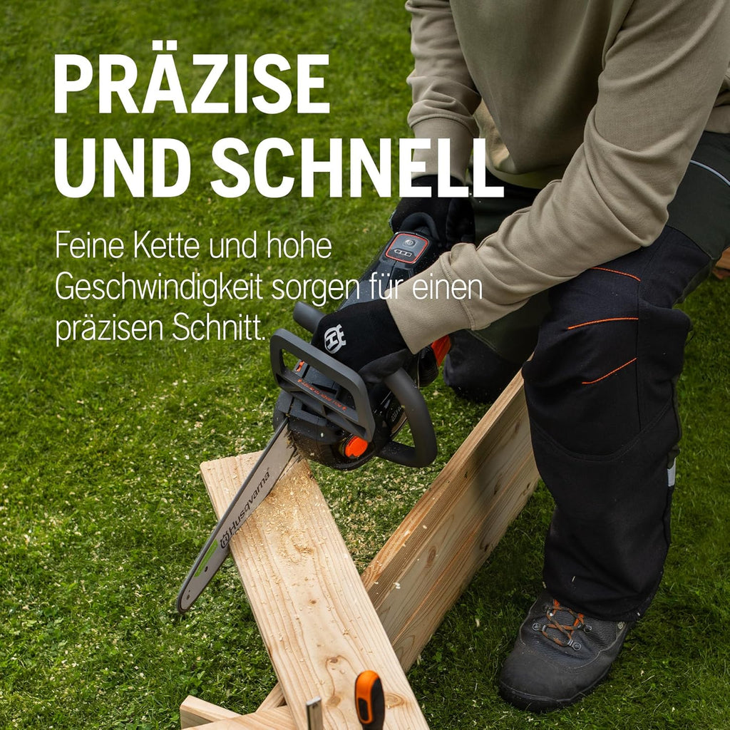Husqvarna Akumulatorowa piła łańcuchowa C15X-P4A, zasilana bateriami (litowo-jonowa, 18 V, wysoka prędkość cięcia, w zestawie akumulator i ładowarka)
