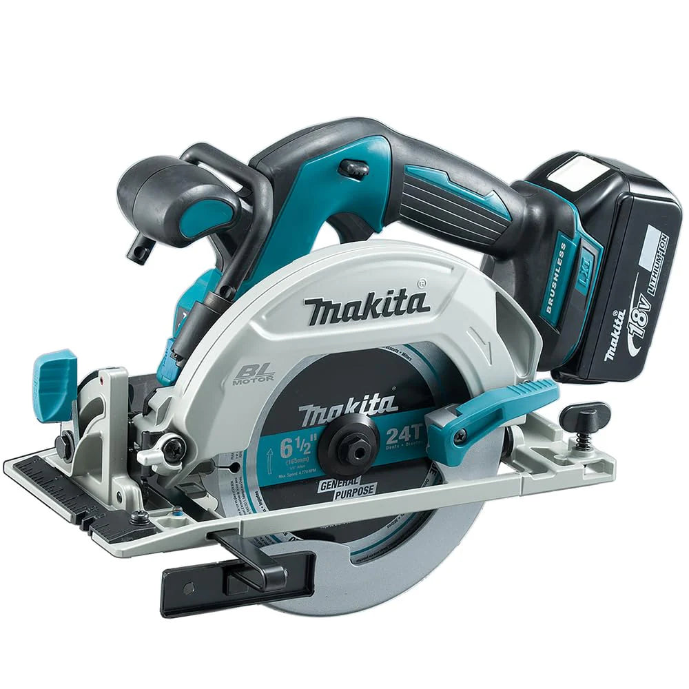 Makita DHS680RMJ ręczna piła tarczowa 57 mm, 18 V, 4,0 Ah, 2 baterie i ładowarka w walizce Makpac