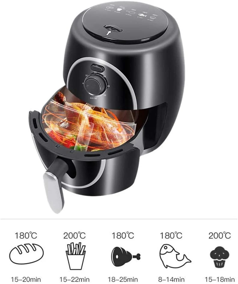 Frytkownica Powietrzna, Technologia Smażenia, 30-Minutowy Timer I Regulowana Kontrola Temperatury Dla Zdrowej, Beztłuszczowej I Komfortowej Rocznicy,4.5L