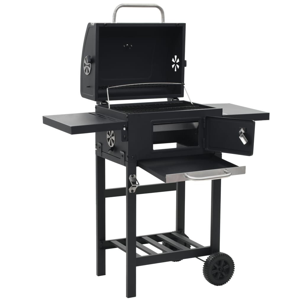 Vidaxl 3 w 1 Piec do pizzy i grill zewnętrzny – czarny