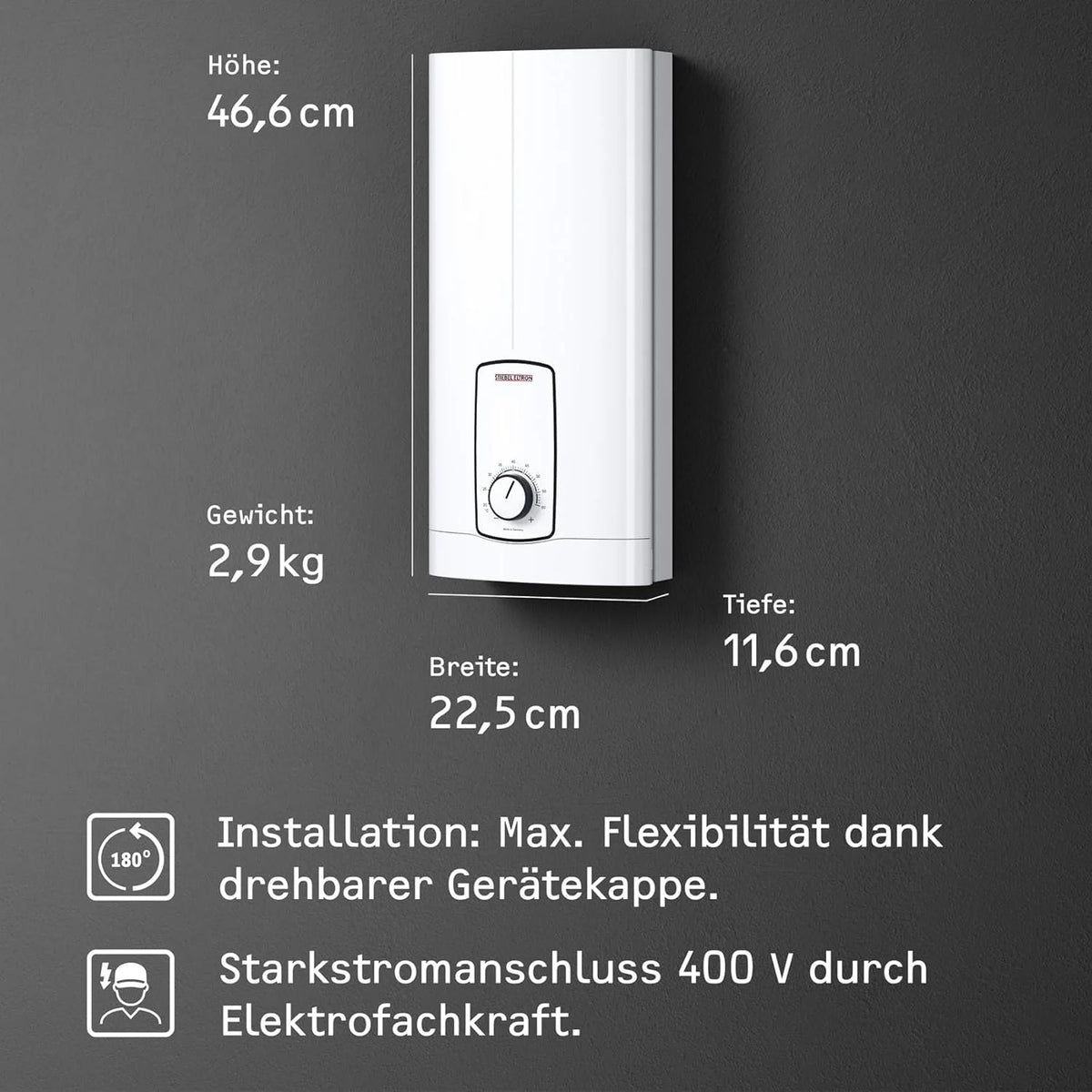Stiebel Eltron St Trend Podgrzewacz Wody, Biały, 46 x 22 x 11 cm