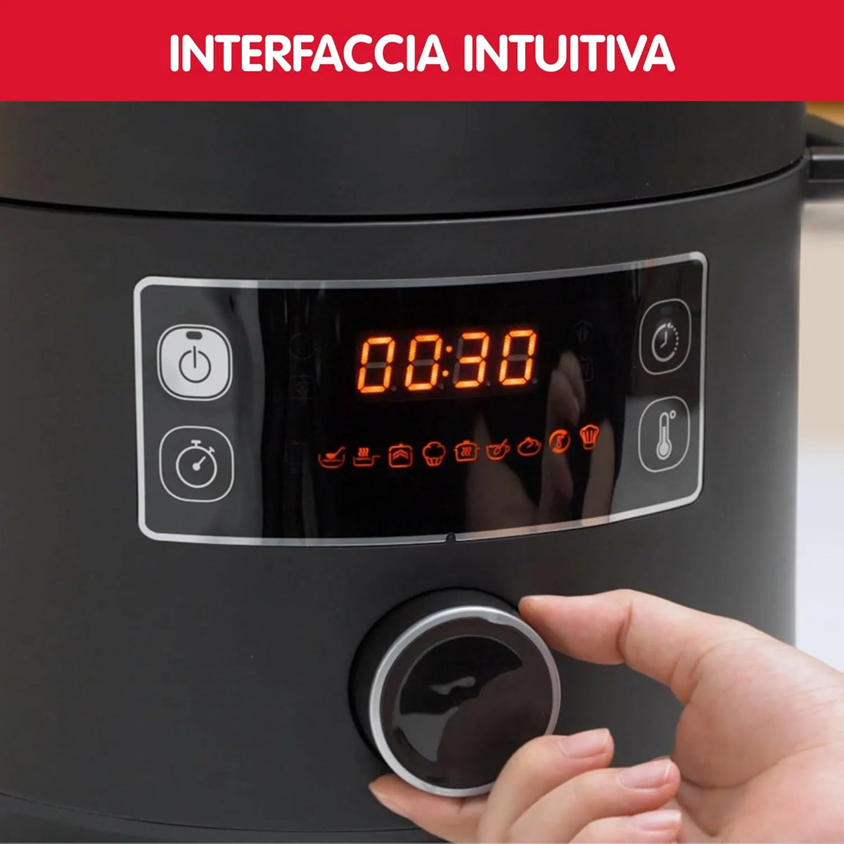 Moulinex Turbo Cuisine & Fry CE7788-2 w 1: elektryczny szybkowar i frytkownica powietrzna do 1450 W, nieprzywierająca miska sferyczna, 15 programów automatycznych, timer, akcesoria, czarny