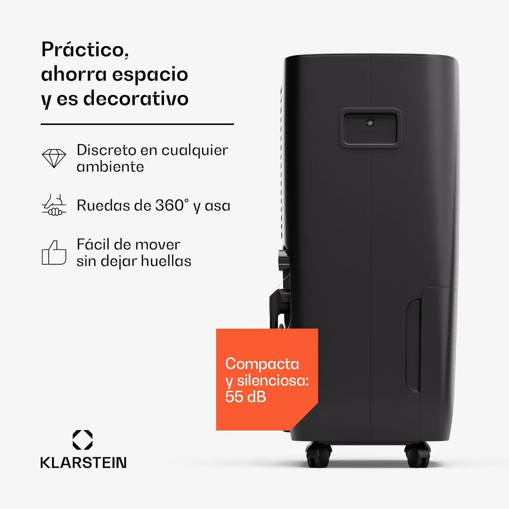 Klarstein Elektryczny osuszacz powietrza do 65 m2, inteligentny osuszacz powietrza do mieszkania, łazienki i piwnicy, cichy, elektryczny osuszacz powietrza z aplikacją WLAN IoT, suszarka budowlana o