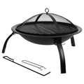 Metalowy grill ogrodowy z rusztem - czarny