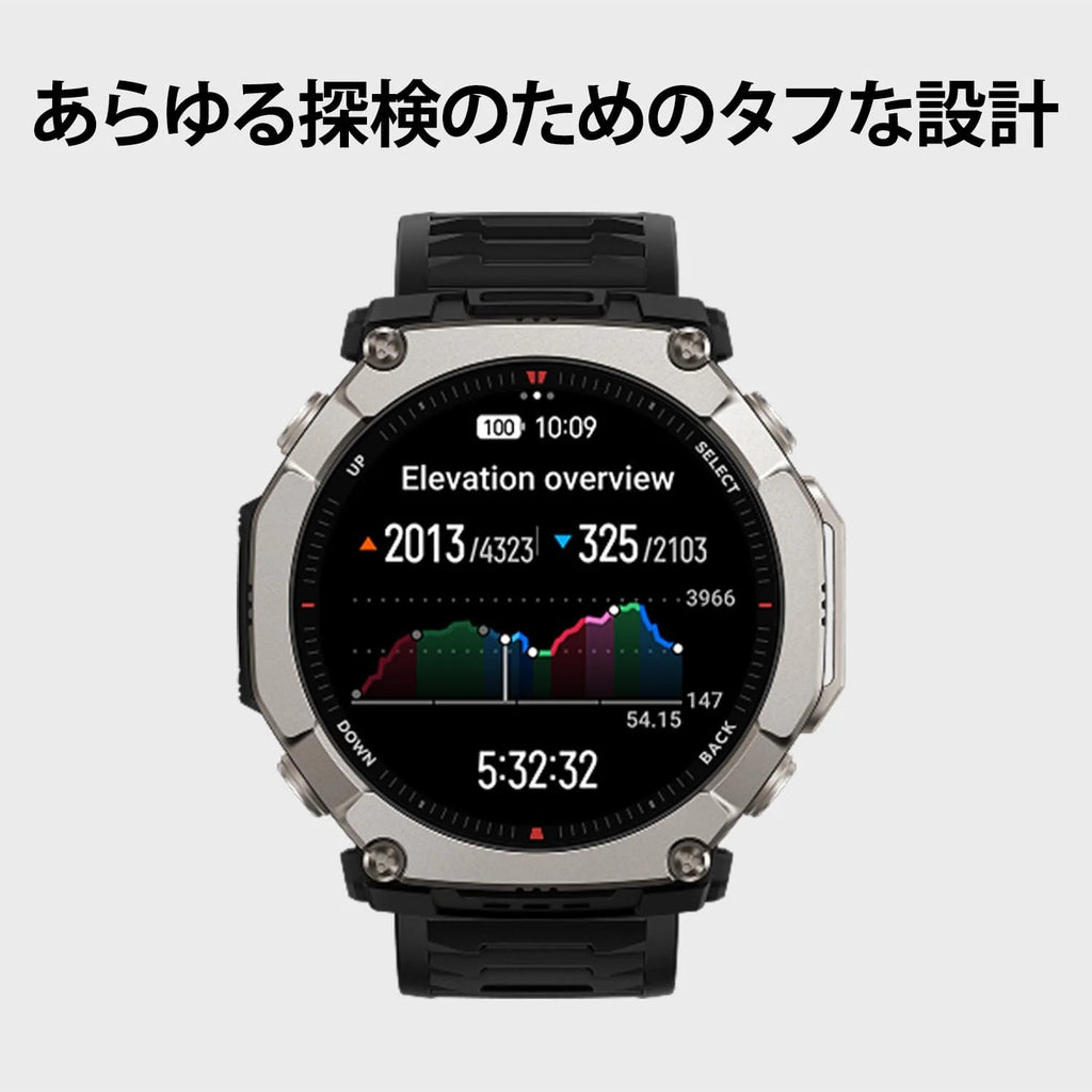 Amazfit T-Rex Ultra 2 Smart Watch Outdoor, podwójny pasek GPS, obudowa tytanu 51 mm, wyświetlacz AMOLED 1,5 szkło szafirowe, latarka, 30 dni autonomii, mapy offline, wodoodporny 10 ATM