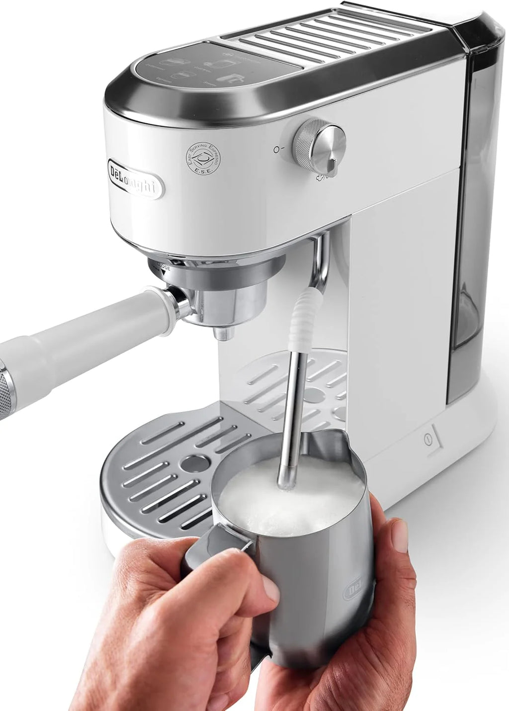 De'Longhi Dedica Duo EC890.M ręczny ekspres do kawy do espresso, cappuccino i cold brow, barman, z wyrzutnią parową do My LatteArt, wyświetlacz dotykowy, szerokość 15 cm, wyjmowany zbiornik 1,1 l,