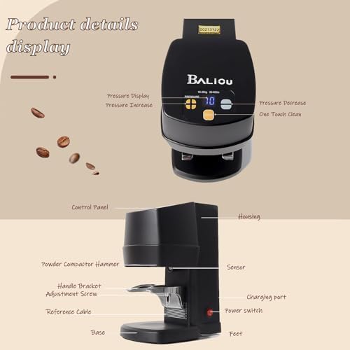 Inteligentna maszyna do espresso Tamper Machine Auto Fill 58mm Portafilter, Regulowane ciśnienie 10-30kg, Heavy Duty Base for Home Barista, Szybka stacja do pomocy dla kochanków