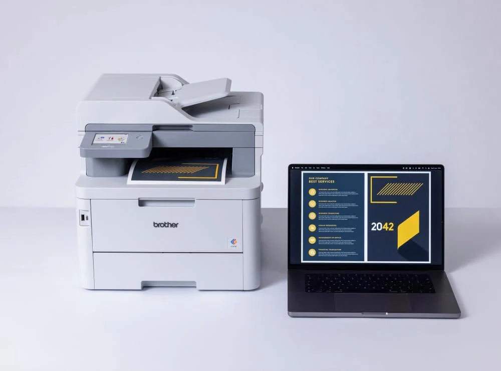 Brother MFC-L8340CDW profesjonalne i kompaktowe urządzenie wielofunkcyjne 4 w 1 (drukarka, skaner, kopiarka, faks, 30 stron/min.) białe/szare