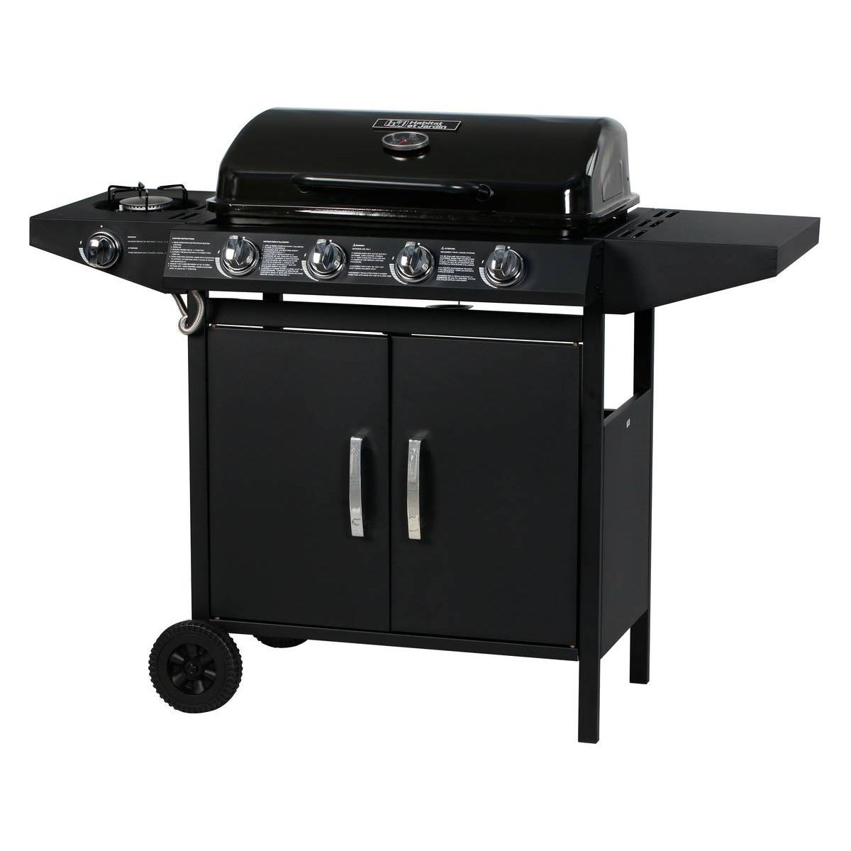 Grill gazowy „Festa 5” – 5 palników (1 strona) – 12,9 kW – czarny