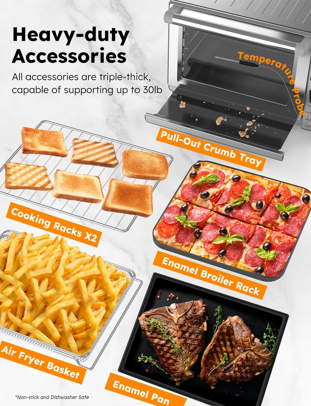 Nuwave Bravo XL Pro Smart Oven & Air Freidera, ulepszony wentylator o 100% szybszy, ostrzejsze wyniki, regulowane temperatury 50F-500F, ulepszone interaktywne zimne białe wyświetlanie,