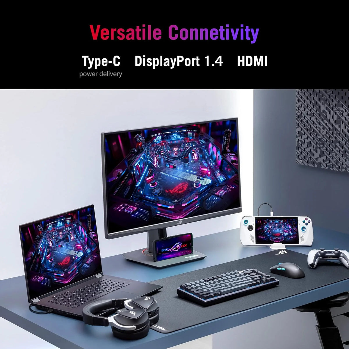 ASUS ROG Strix XG27UCS 27 4K UHD Gaming Monitor (3840x2160), 160Hz, 1ms (GTG), Fast IPS, Extreme Low Motion Blur Sync, USB Type-C, G-Sync, DisplayWidget Center, gniazdo statywu, HDR