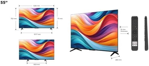 TCL 65V6C 65-calowy bezpośredni telewizor LED, 4K HDR TV, Smart TV Powered by Google (Dolby Audio, Motion Clarity, kompatybilny z Google Assistant & Alexa, 2025 nowy model)