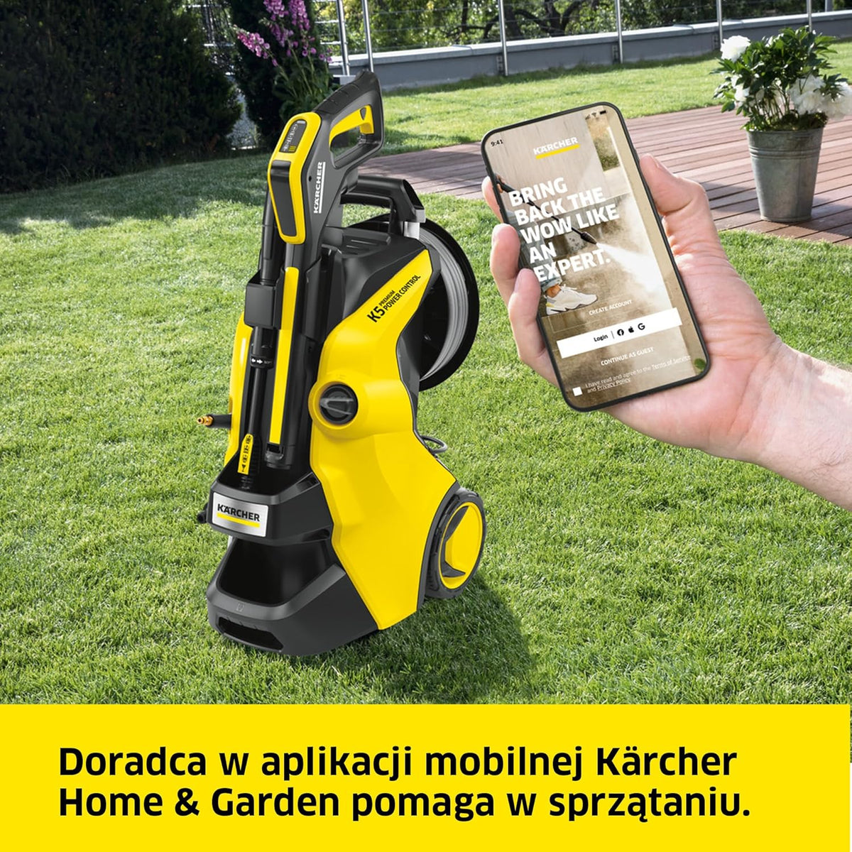 Kärcher Myjka ciśnieniowa K 5 Premium Power Control Flex Home, 145 bar, 500 l/h, powierzchnia: 40 m²/h, waga: 13,9 kg, pistolet ciśnieniowy, lanca rotacyjna, dysza strumieniowa, zestaw domowy