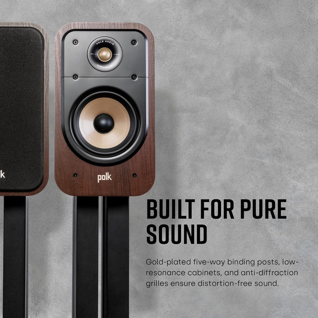 POLK AUDIO Signature Elite ES20 głośniki do regału na książki, głośników stereo, głośników Hi-Fi, certyfikat Hi-Res, kompatybilne z Dolby Atmos i DTS: X (para 2 szt.) - czarne