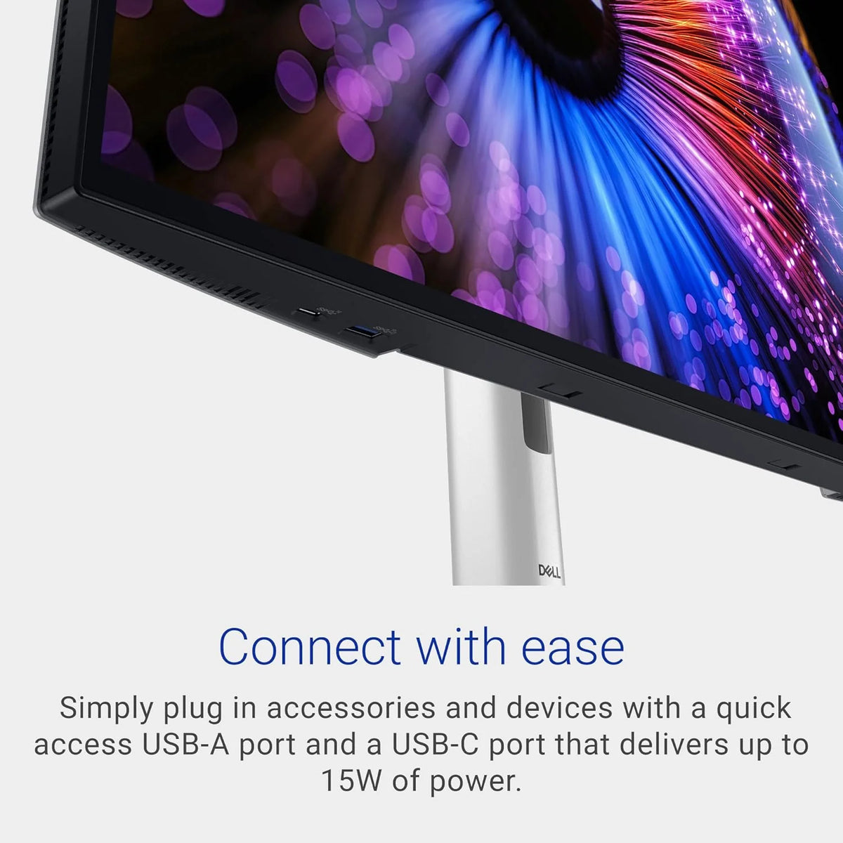Dell U2724D UltraSharp 27-calowy monitor QHD (2560 x 1440), 120 Hz, IPS Black, 5 ms, 98% DCI-P3, 2X USB-C, 2X DisplayPort, HDMI, 3 x USB, srebrny