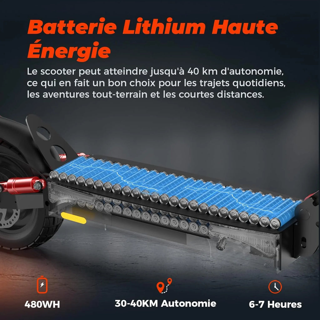 iScooter Hulajnoga elektryczna 800 W dla dorosłych, maksymalny zasięg 40 km, składana hulajnoga elektryczna, sterowanie za pomocą aplikacji, maksymalne obciążenie 120 kg, regulowana kierownica