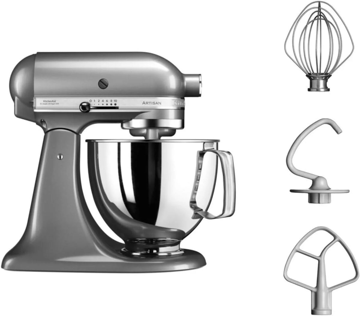 KitchenAid Robot kuchenny I Artisan I wielofunkcyjny robot kuchenny z odchylaną głowicą, z 4 akcesoriami, 4,8 l (pistacjowy)