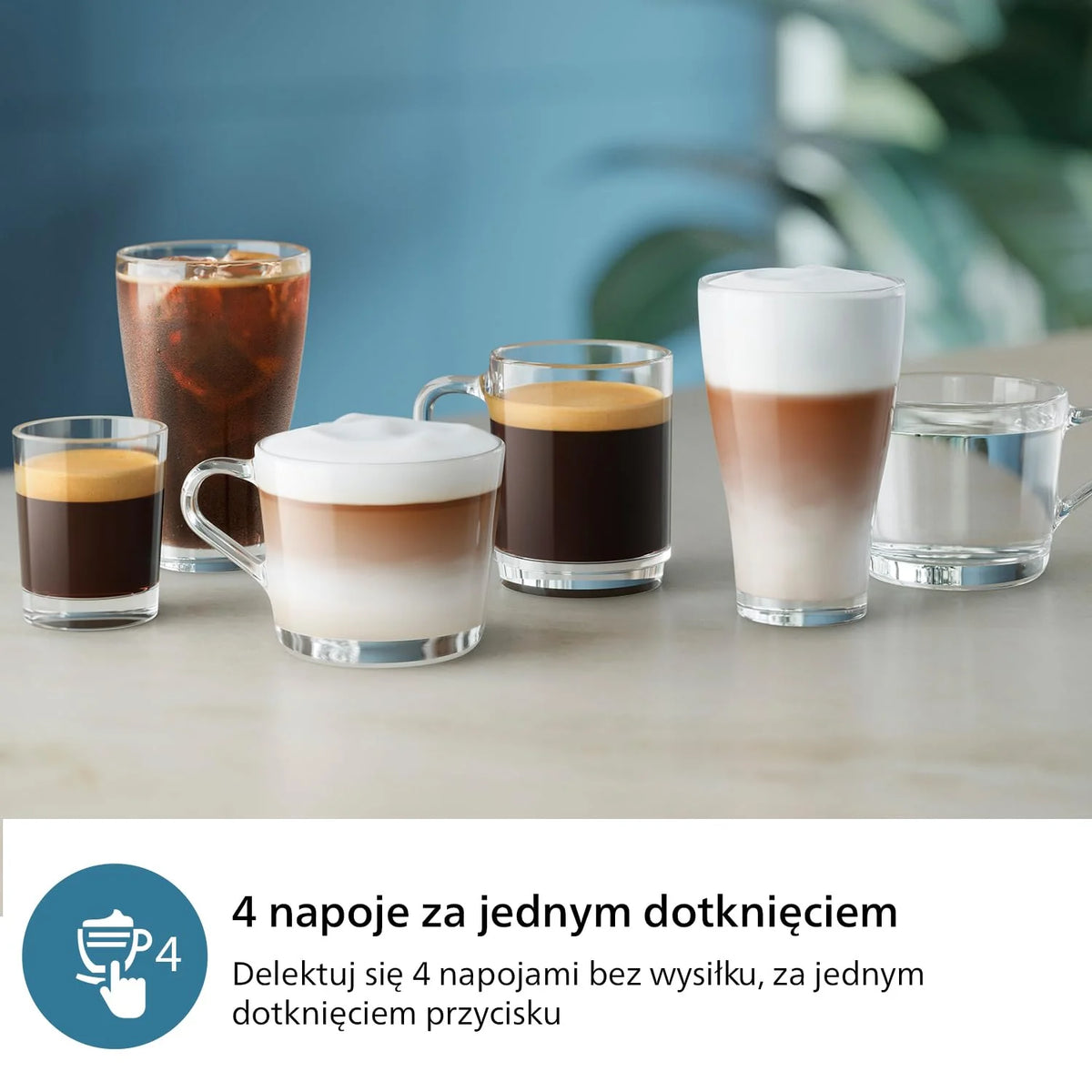 Philips z serii 2300 w pełni zautomatyzowany ekspres do kawy - 4 napoje, nowoczesny, kolorowy ekran dotykowy, LatteGo, SilentBrew, młynek w 100% ceramiczny, filtr AquaClean. Czarny, matowy (EP2330/10)