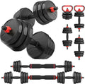 UKEEP Regulowany zestaw hantli, zestaw hantli 55/70/40.8 kg ze złączem, zestaw hantli 3 w 1 używany jako sztanga, kettlebell, ćwiczenia fitness do domowej siłowni odpowiednie dla mężczyzn/kobiet