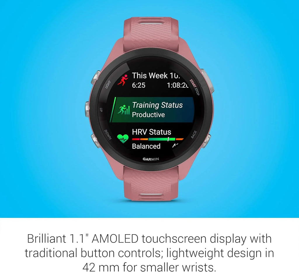 Garmin Forerunner 265 Smartwatch Do Biegania GPS 46mm, AMOLED, HRV Status, Do 13 Dni na Baterii, Czarny