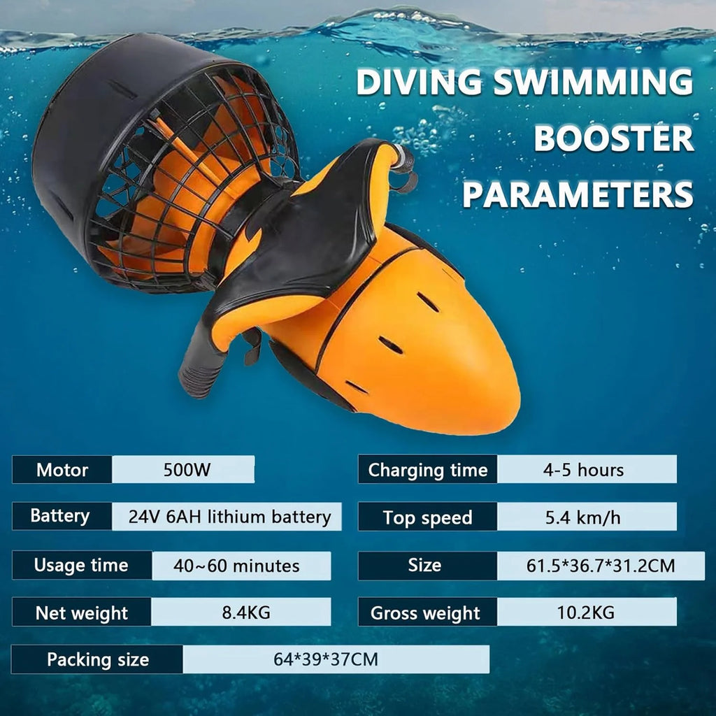 Skuter podwodny, skuter do nurkowania, skuter wodny z akumulatorem litowo-jonowym 6000 mAh, kompaktowy i przenośny skuter morski do sportów wodnych, basen, snorkeling i morskie przygody