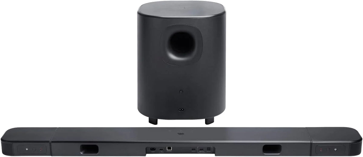 JBL Bar 1300 MK2 – 11.1.4-kanałowy soundbar Bluetooth do telewizora z odłączanymi głośnikami, 8-calowym subwooferem, Dolby Atmos i DTS:X, HDMI eARC, Wi-Fi, PureVoice 2.0 i MultiBeam 3.0, czarny