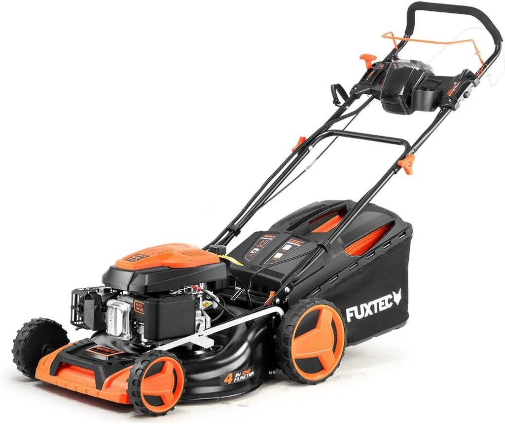 Kosiarka spalinowa FUXTEC 4w1 FX-RM5196eSPRO, 6 KM / 4,4 kW, szer. koszenia 51 cm, naped tylny regulowany, 4-suwowa, 25–75 mm, kosz 60 l i funkcja mulczowania