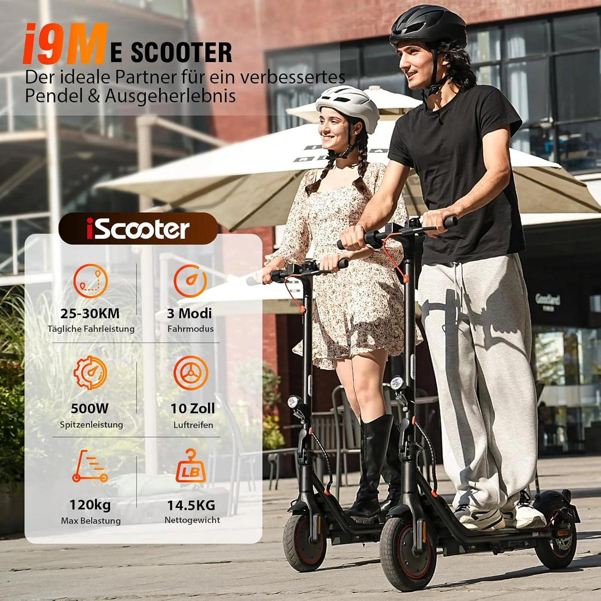 iScooter Skuter elektryczny z dopuszczeniem do ruchu drogowego dla dorosłych ze sterowaniem za pomocą aplikacji Smart App maks. zasięg 25/30 km, ABE składana hulajnoga elektryczna z oponami