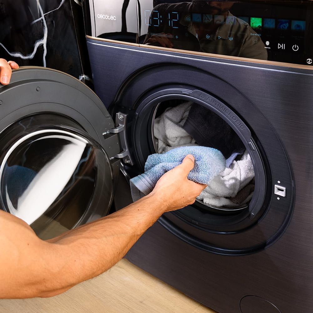 Cecotec Pralka 9 kg ładunek przedni Autodosis Bolero DressCode 9900 Autodose Inverter FullColor Ice Blue A. Wykończenie niebieskie 1400 obr./min, ekran 10.3, falownik, SteamMax, klasa A