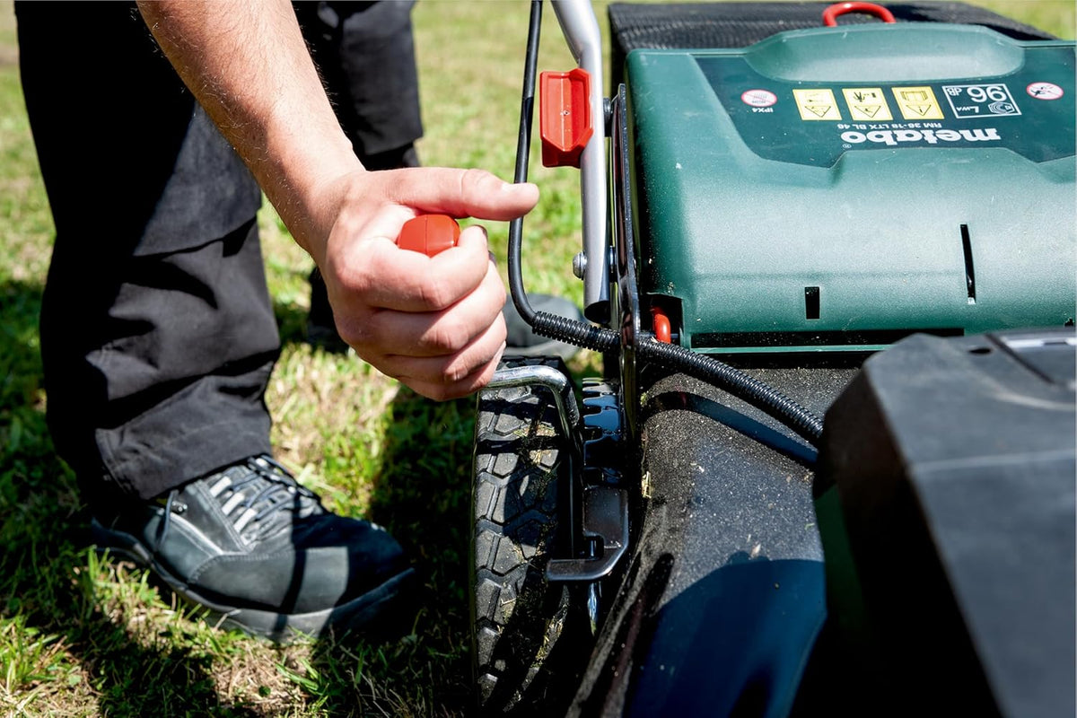Metabo kosiarka akumulatorowa RM 36-18 LTX BL 46 – 601606850 – 18 V – Kosiarka z funkcją mulczowania – Do ogrodów o powierzchni do 800 m² – Bez akumulatora i ładowarki