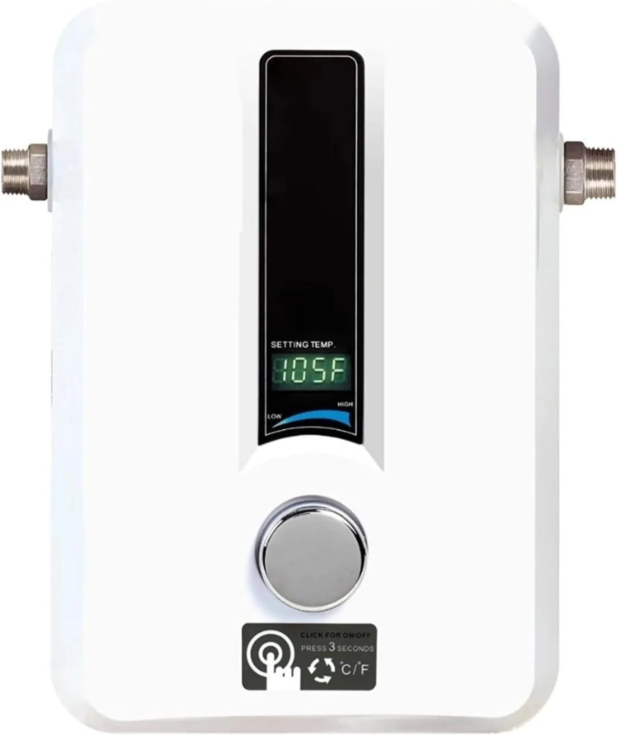 Bezzbiornikowy Podgrzewacz Wody, Elektryczny, 8 KW - Ilość 1, 12 X 8 X 4, Elektryczny Bezzbiornikowy Podgrzewacz Wody Gorąca Woda Kompaktowy i trwały