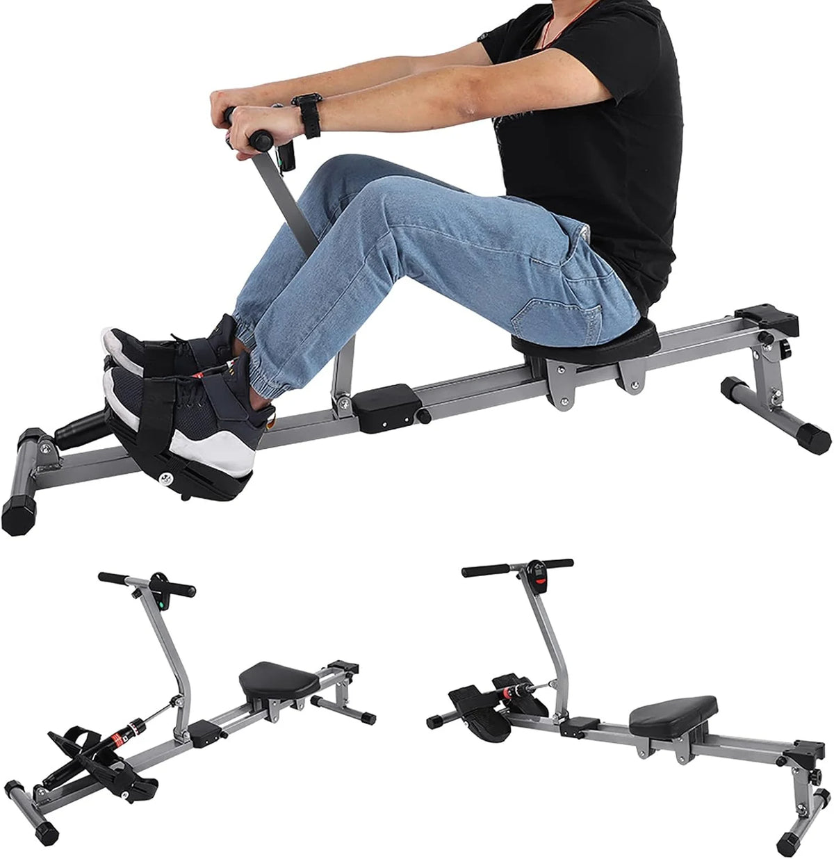 Stalowy wioślarz cardio rower trening trening ciała domowa siłownia fitness akcesoria