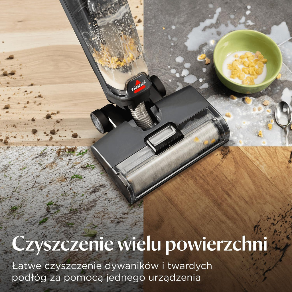 BISSELL CrossWave OmniForce, Odkurzacz Bezprzewodowy Mokro i Sucho, Odkurzanie i Mycie lub tryb Wyłącznie Odkurzania, Odkurzacz Piorący o Wysokiej Mocy, 240m² Czyszczenia Wielopowierzchniowego, 3912N