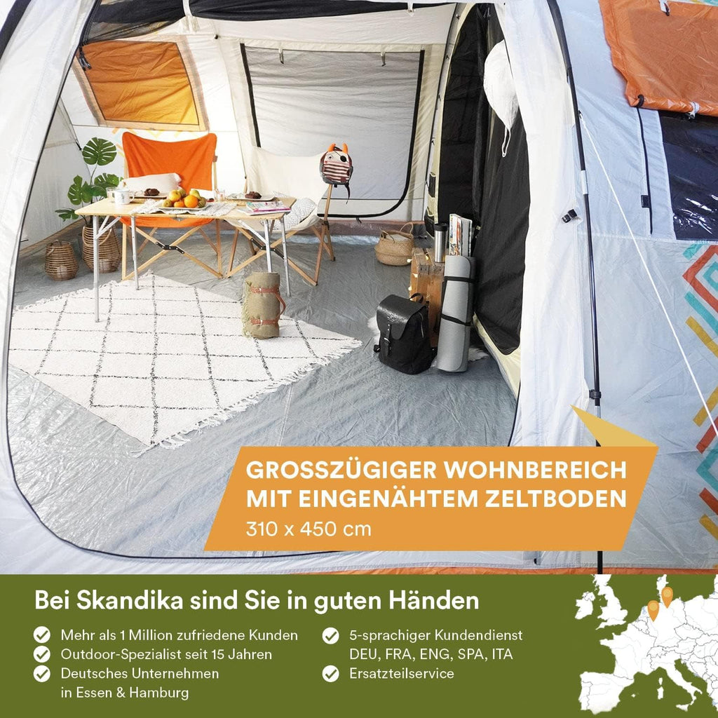 Skandika Gotland 6 Protect namiot tunelowy | Namiot rodzinny dla 6 osób z wszytą podłogą, z technologią Sleeper/bez, wodoszczelny, rozkładana kabina | namiot kempingowy