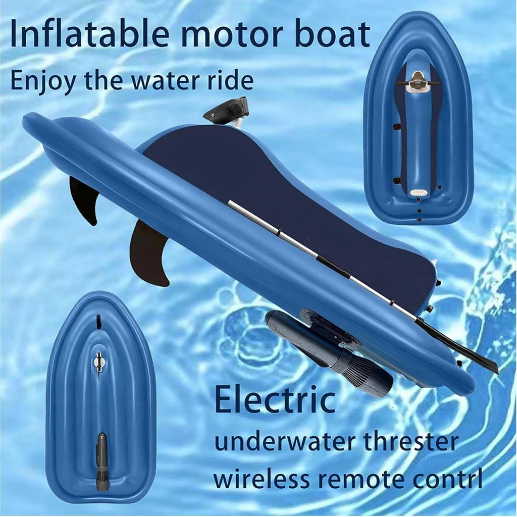 Elektryczny Podwodny Skuter Wodny, Ze Wspomaganiem Do Nurkowania Podwodnego, Nadmuchiwana MotoróWka Do Jazdy Rodzic-Dziecko 1-2 Osoby,Motorboat+500W16A