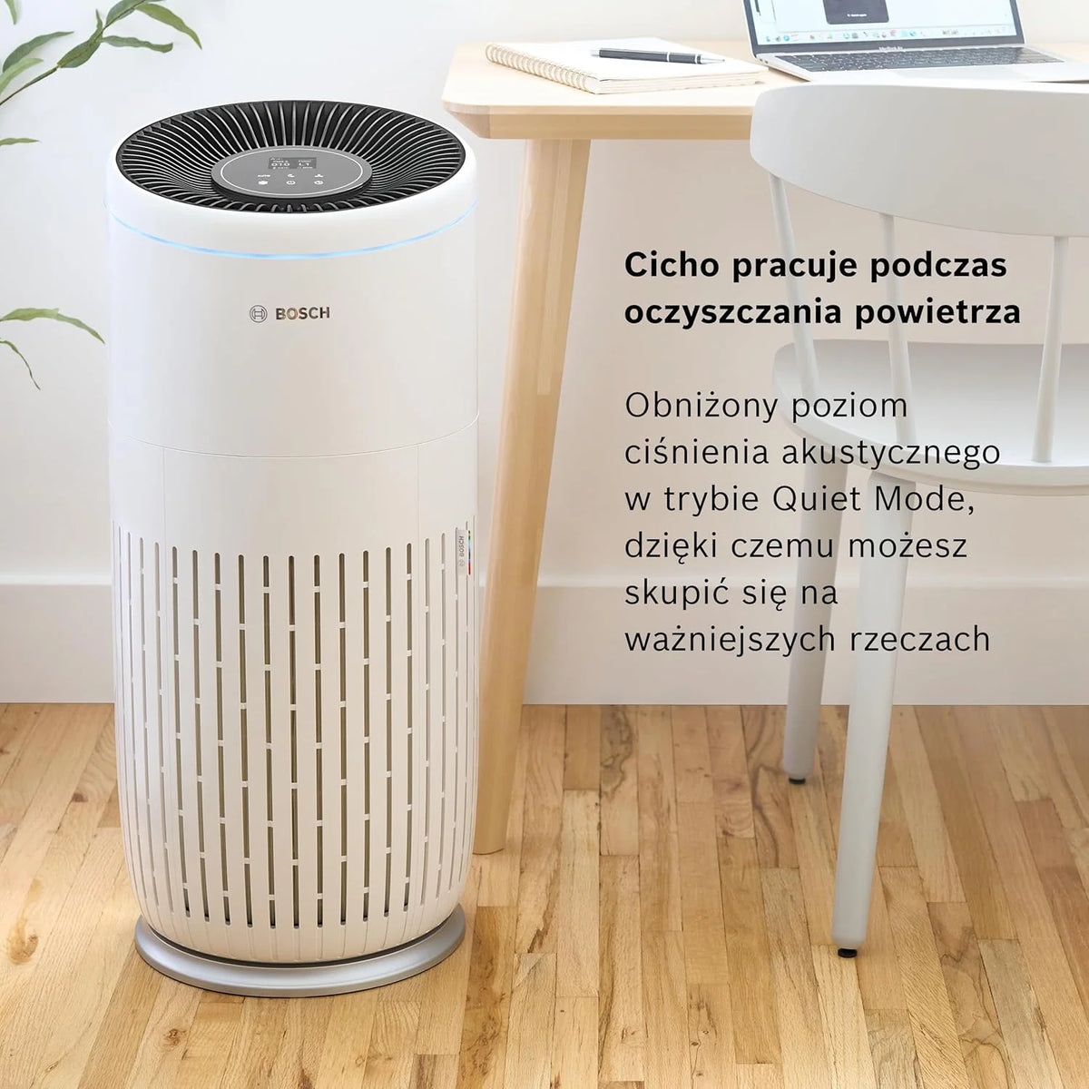 Bosch Air 6000 - Oczyszczacz powietrza — do powierzchni do 125 m² — skutecznie filtruje ponad 99% zanieczyszczeń — Tryb automatyczny oraz uśpienia (< 25 dB(A)) — CADR: 600 m³/h