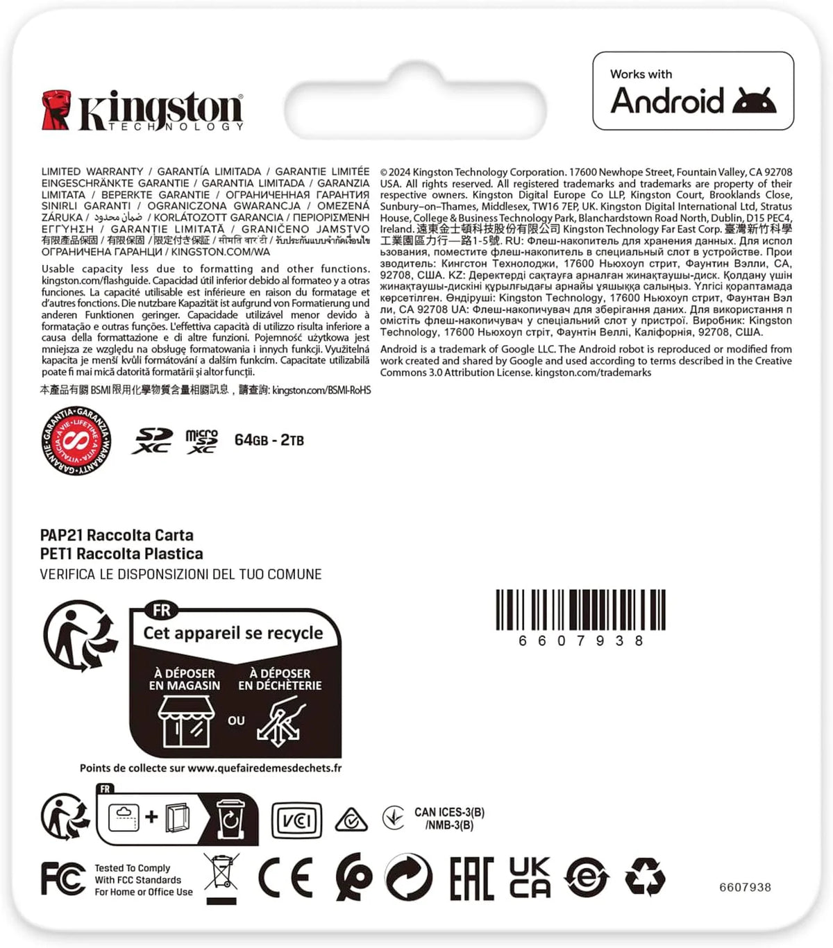Kingston Canvas Go Plus karta pamięci microSDXC Gen4 200 MB/s A2 U3 V30 1 TB pojedyncze opakowanie bez karty ADP - SDCG4/1TBSP