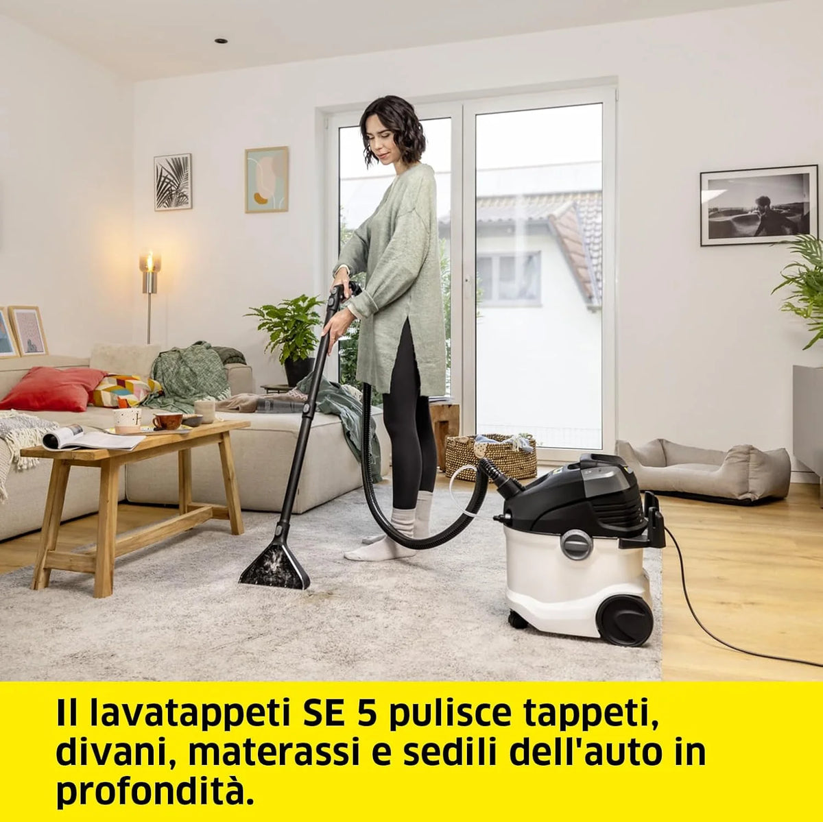 Kärcher odkurzacz piorący SE 6 Signature Line, wąż ssący ze spryskiwaczem, zbiornik czystej (4 l) i brudnej (4 l) wody, ssawka do podłóg z nasadką, ssawka do prania tapicerki i szczelinowa