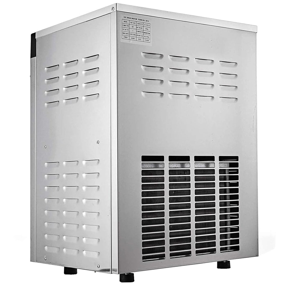 VEVOR Komercyjna maszyna do lodów, 16-20 l/h, 1400 W, z inteligentnym wyświetlaczem LCD i różnymi smakami, do baru przekąskowego, restauracji, srebrna