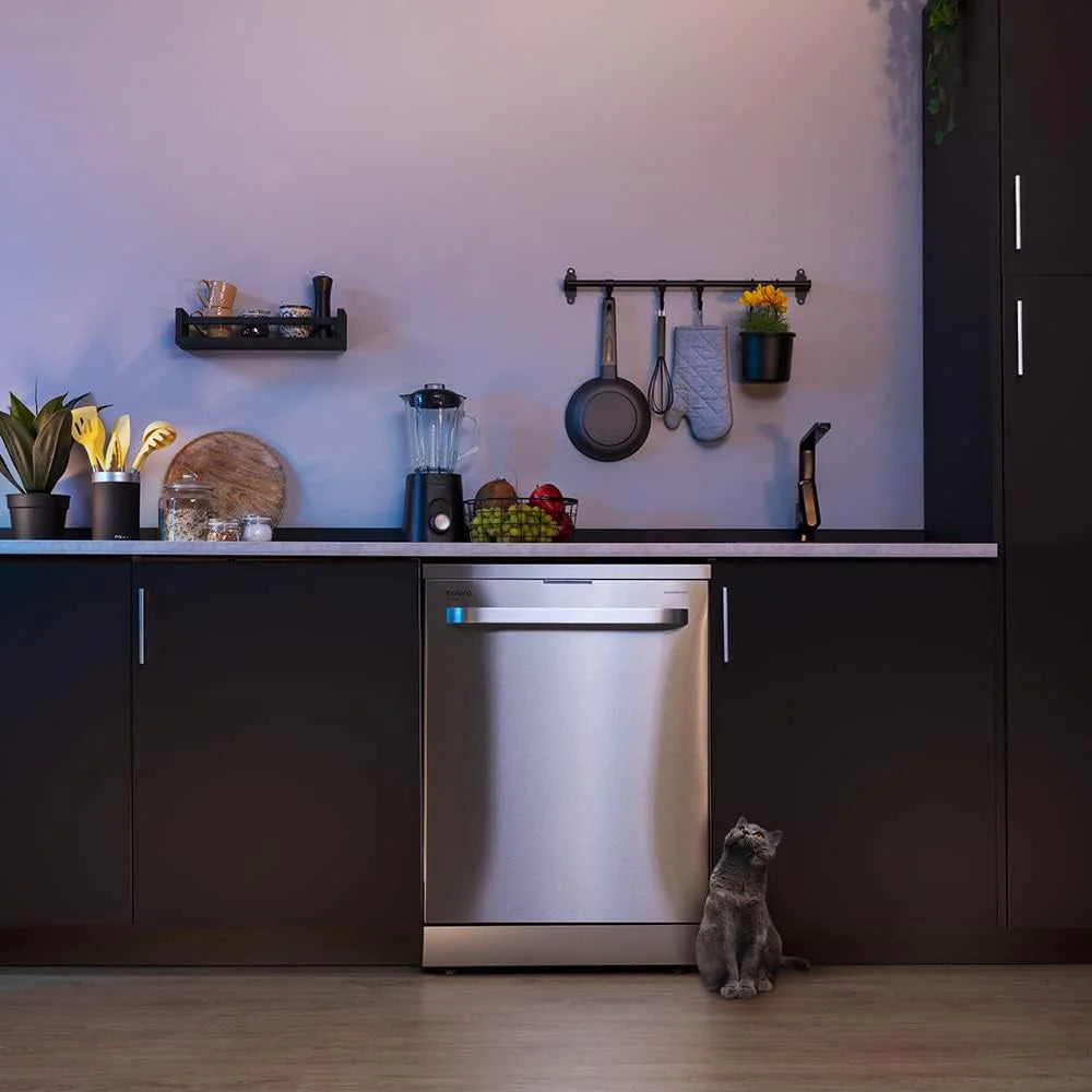 Cecotec Zmywarka Wolnostojący 60 cm Bolero Aguazero 6800 Stainless Steel. Niskie zużycie, 14 sztućców, 8 programów, Antybakteryjny filtr ABT, System ION, tryb ECO, Inox
